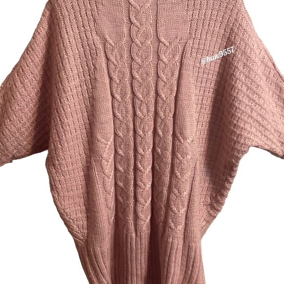 Anthropologie Ruby Moon Cowl Neck Wool Knit Pink Pullover Sweater Women's Size M - Picture 7 of 8